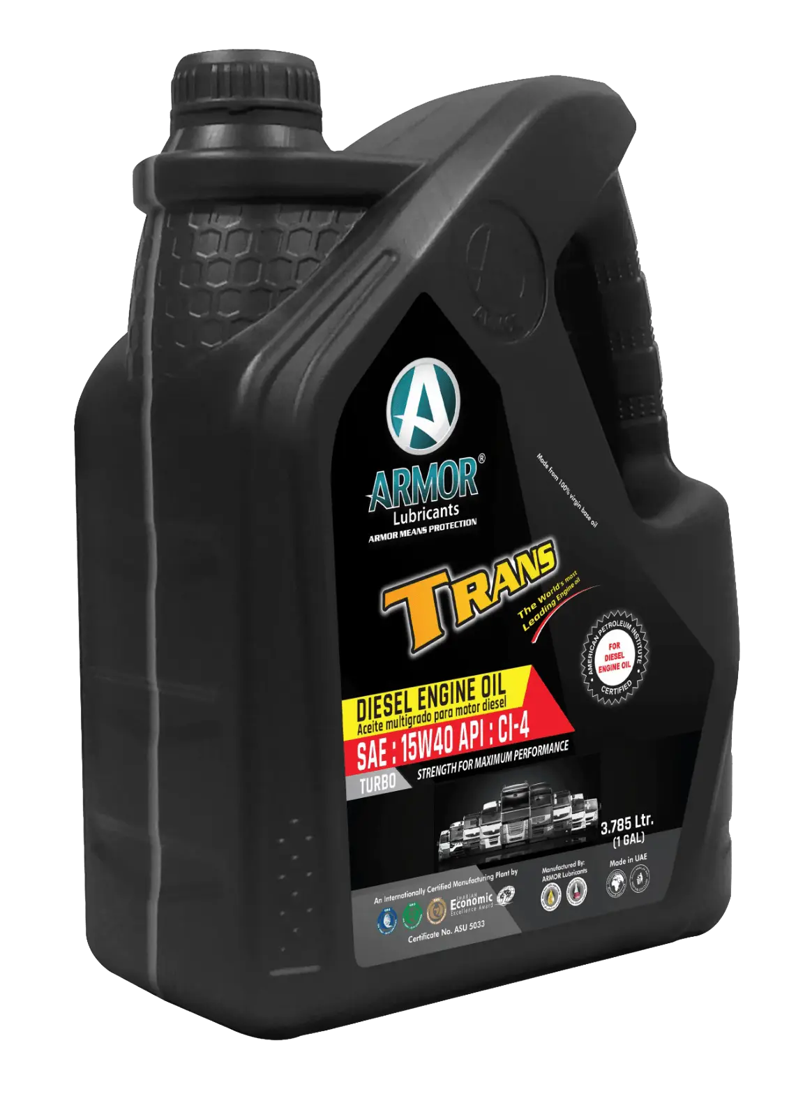 armor 15w-40 mineral diesel engine oil in 4 liter bottle